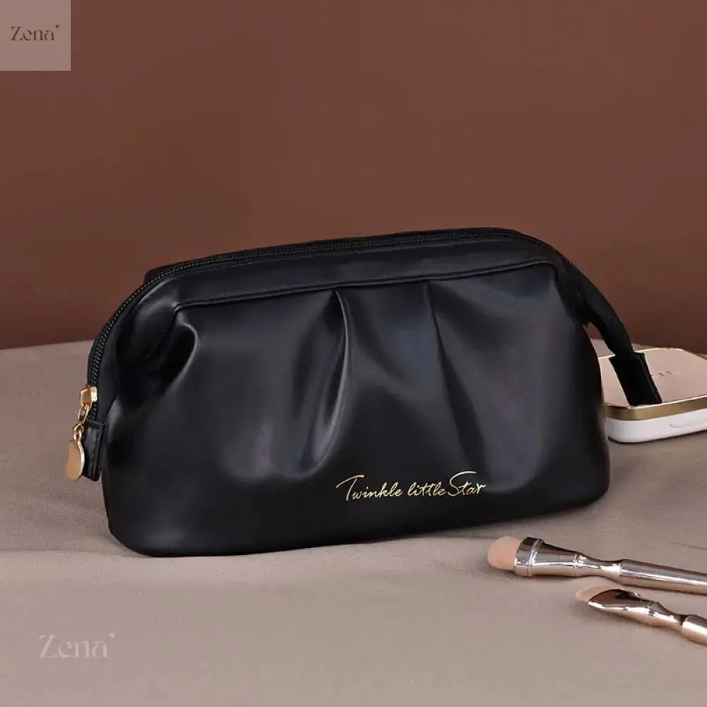Luxe Leather Travel Makeup Organizer Bag